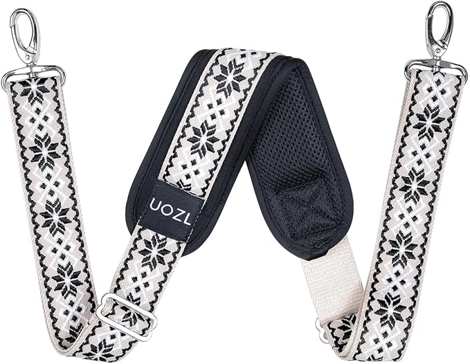 59 Inch Shoulder Straps, Soft with Ultra-Thick Fixed Shoulder Pad, Two Way Independently Adjustable Buckle Replacement Straps for Laptop Bag Messenger Bag Tool Bag Luggage,White