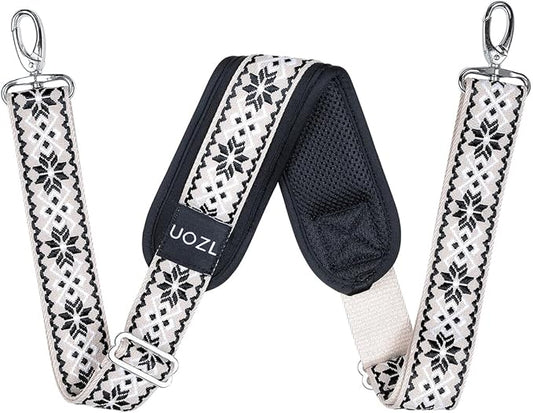 59 Inch Shoulder Straps, Soft with Ultra-Thick Fixed Shoulder Pad, Two Way Independently Adjustable Buckle Replacement Straps for Laptop Bag Messenger Bag Tool Bag Luggage,White