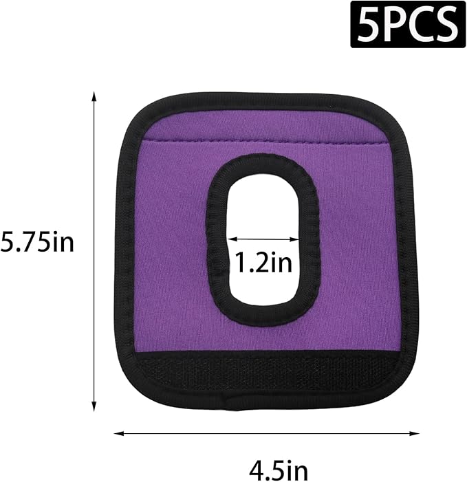 5Pcs Luggage Handle Wraps for Suitcase with Hollow Design, Soft Grip Identifier Covers for Push-Button Suitcase Handles,Multi Color