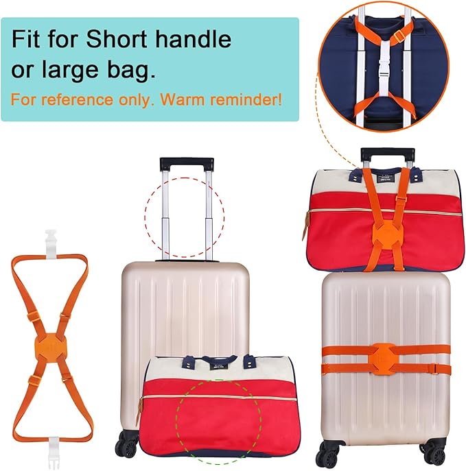 Luggage Straps Bag Bungees for Add a Bag Easy to Travel Suitcase Elastic Strap Belt (Black-R, M)