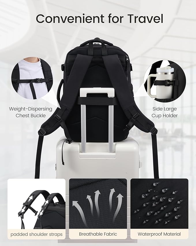 LOVEVOOK 50L Travel Backpack for Women & Men, TSA Approved Carry On Backpack with 3 Packing Cubes, Waterproof Personal Item Bag Fits 17" Laptop, Weekender Essentials Overnight Backpack for Trip