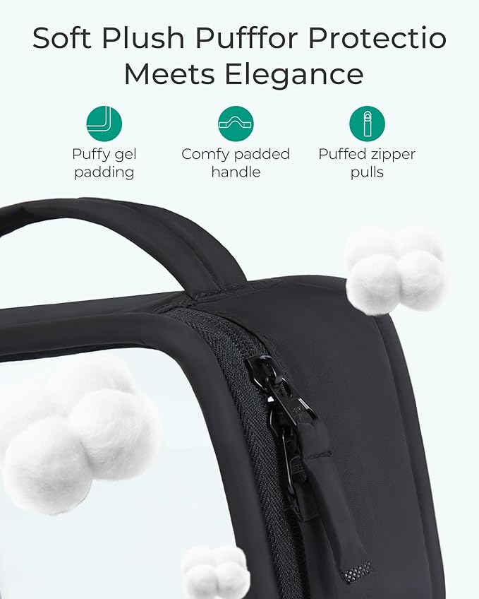 BAGSMART TSA-Approved Toiletry Bag, Large Opening Clear Makeup Bag with Handle, Quart Sized Travel Toiletry Bag, Carry-On Airline Compliant for Men and Women (Black)