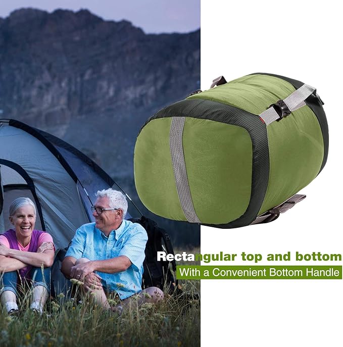 REDCAMP Nylon Compression Stuff Sack, 10L/17L/27L/40L Lightweight Sleeping Bag Compression Sack Great for Backpacking, Hiking and Camping,Blue/Yellow/Army Green/Black