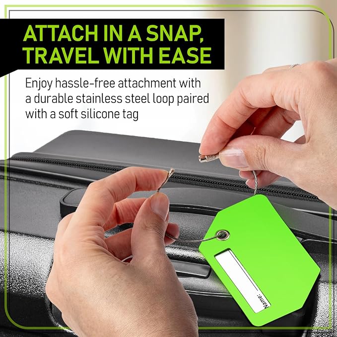 Untethered 4-Pack Luggage Tag Set | Durable Luggage Tags for Suitcases & Travel Bags | Bag Tag & Name ID Identifiers | Suitcase Tags for Easy Luggage Identification