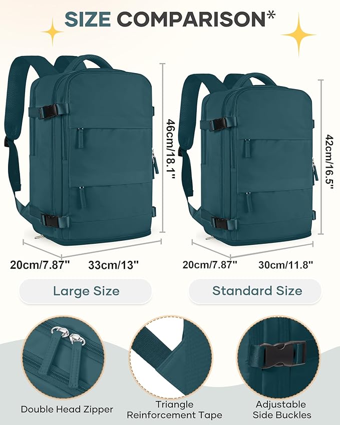 coofay Large Travel Backpack For Women Men Airline Approved Carry On Backpack Flight Approved Waterproof Sports Luggage Backpack Casual Daypack Small Hiking Backpack