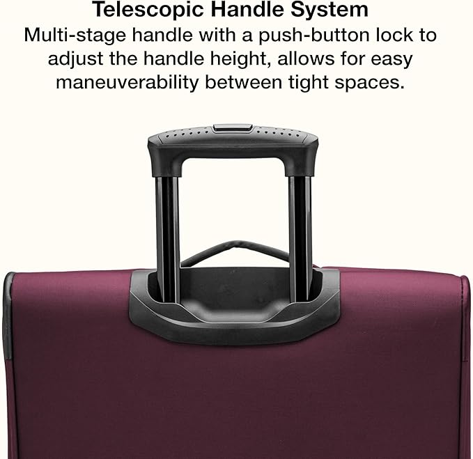 U.S. Traveler Anzio Softside Expandable Spinner Luggage, Burgundy, Carry-on 22-Inch