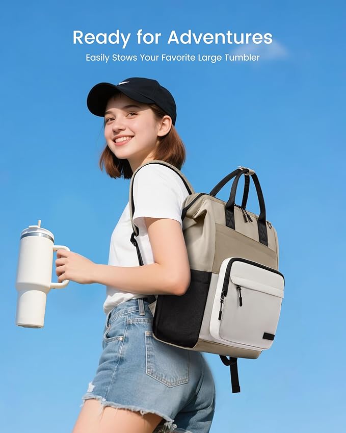 LOVEVOOK Laptop Backpack for Women, 15.6 Inch Travel Backpack for Work College Business, Water Resistant Teacher Nurse Bag with Large Capacity, School Bookbag Bags Cute Daypack for Woman Girls