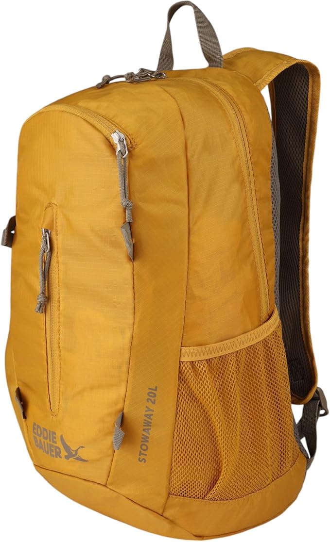 Eddie Bauer Stowaway Packable Backpack | Travel | Outdoor | Lightweight | Foldable | Durable | Ripstop Polyester | 20L - Field Gold
