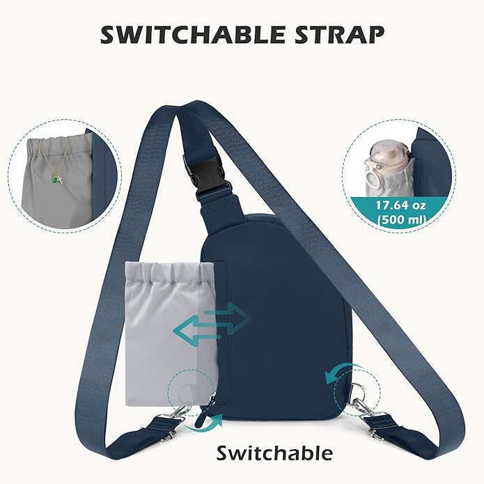 TOPEAST Anti Theft Crossbody Bags for Women Men, Small Sling Crossbody Bag Travel Purse Shoulder Wallet with RFID Blocking