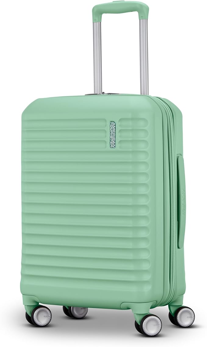 American Tourister Stratum 3.0 Carry-On Spinner, Airline Approved, Durable Hardside Luggage, Expands 1.5", RightHeight™ Adjustable Handle, Surreal Green