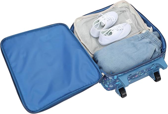 Bioworld Frozen Elsa & Anna Kids' 4-Piece Travel Set With Suitcase, Duffle Bag, Toiletries Case, and Luggage Tag