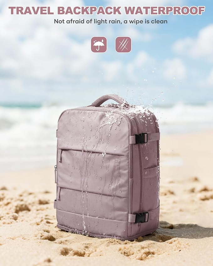 coowoz Travel Backpack Carry On for Women Man Gym Backpacks with Laptop Compartment Mochila de Viaje Teacher Personal Item Backpack Rucksack Airplane Accessories Must Haves Pink Purple Small
