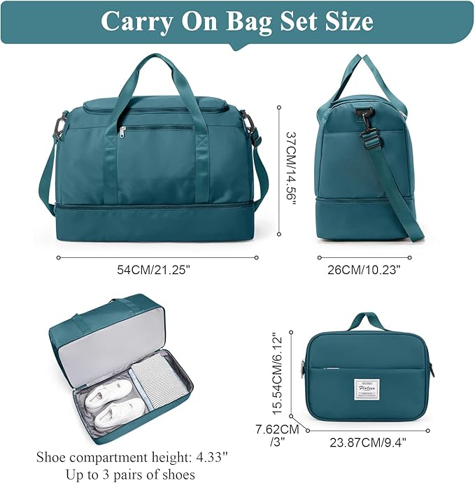 Extra Large Travel Duffle Bag,Carry on Overnight Weekend Bag with Shoes Compartment,Weekender Bags for Women for Travel Business Trips Sport Hospital
