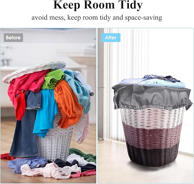 OTraki 2 Pack Laundry Bag Extra Large 28x45 Inch Drawstrings Laundry Hamper Liner Storage Bag XL Dirty Clothes Organizer Heavy Duty Laundry Bag Don't Drying, Melting 140-176℉ (Grey)