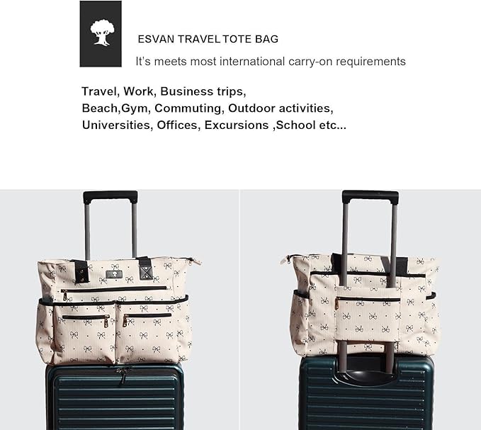 Weekender Bag Carry On Bag Overnight Tote Travel Duffle with 13 Pockets for Travel,Work，Gym,Beach,Teacher,Nurse