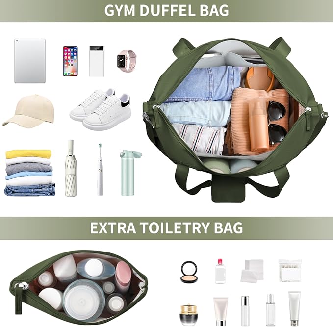 ETRONIK Gym Bag for Women, Personal Item Travel Bag with Shoes Compartment, Weekender Overnight Duffel Bag with Wet Pocket, Carry On Bag for Women, Travel, Gym, Weekend