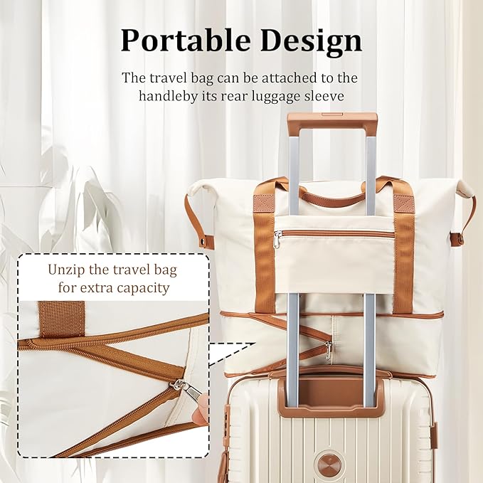 Joyway Luggage Sets 10 Piece PP Hardshell Carry on Suitcase, Travel Lightweight Carry-on with Double Spinner Wheels and TSA Lock, Beige Brown