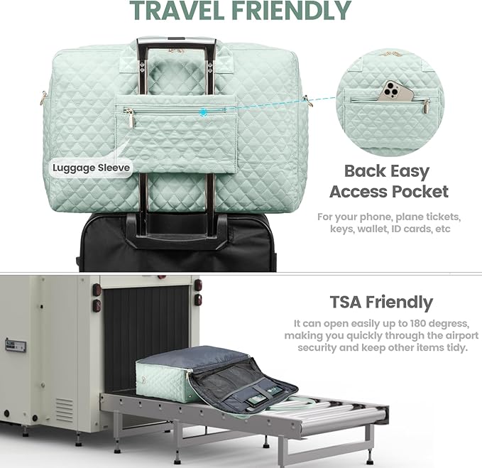 LOVEVOOK Travel Duffle Bag - Women's Weekender Carry On Overnight Laptop & Gym Bag With Toiletry/Shoe Pocket, Hospital Labor Bag
