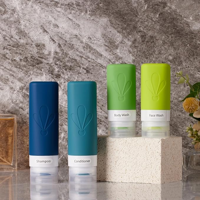 INSFIT 17 Pack Travel Bottles for Toiletries, TSA Approved 3oz 2oz Travel Size Toiletries, BPA Free Leak Proof Squeezable Silicone Tubes Travel Essentials for Shampoo Conditioner Lotion Soap