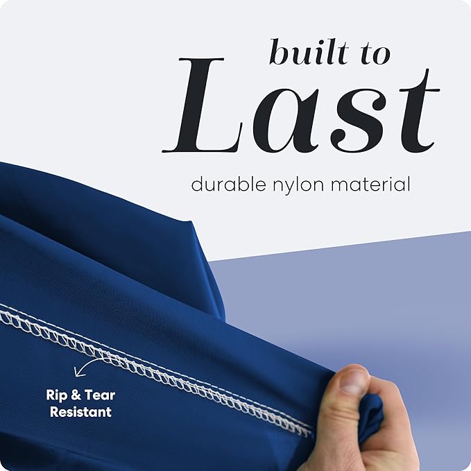 Nylon XL Laundry Bag - Locking Drawstring Closure and Machine Washable. These Bags will Fit a Laundry Basket or Hamper and Strong Enough to Carry up to Three Loads of Clothes (Navy Blue, 30" x 40")