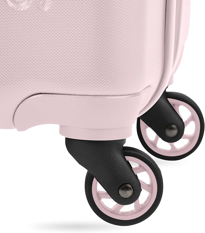 SwissGear 7366 Signature Hardside Expandable Luggage with Spinner Wheels, TSA Lock, Pink, Checked-Medium 23-Inch