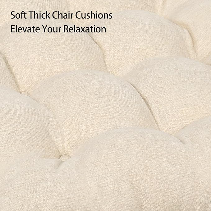HAVARGO Recliner Cushions for Elderly, 20x20x4 Inch Thick Chair Cushion for Shorter Users Patent Design Soft Tufted Dual Layer Booster Seat Cushions for Seniors Recliner Risers Beige 1P