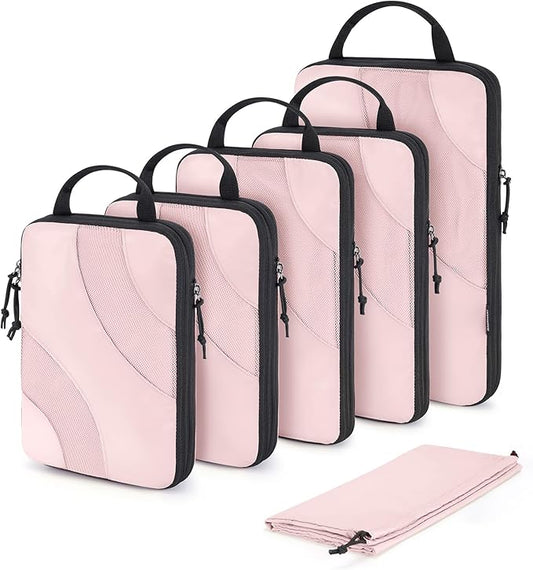 BAGSMART Compression Packing Cubes, 6 Set/4 Set/2 Set Travel Packing Cubes for Carry on Suitcases, Compression Suitcase Organizers Bag Set & Travel Cubes for Luggage, Lightweight Packing Organizers
