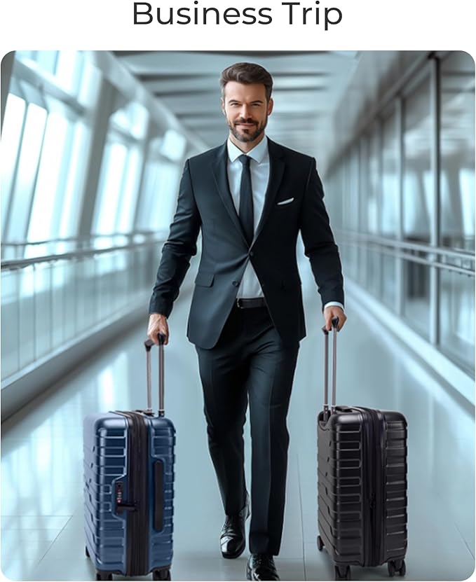 BAGSMART Carry On Luggage 22x14x9 Airline Approved with Spinner Wheels,Lightweight 20 Inch Luggage with TSA Lock,Expandable Hard Shell Carry On Suitcases for Men Women,Gray