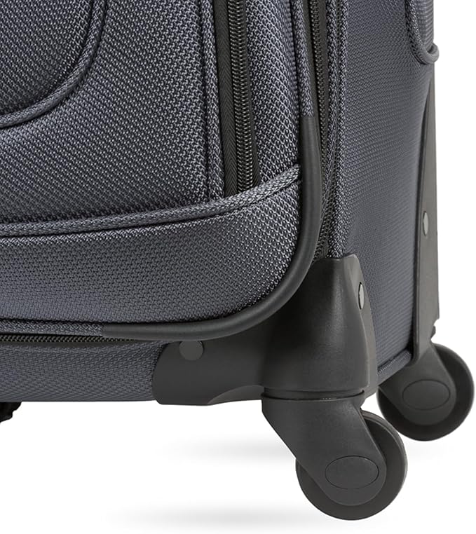 SWISSGEAR Sion Softside Expandable Spinner Luggage Durable Lightweight Travel Suitcase, Dark Grey, 3-Piece Set (21/25/29)