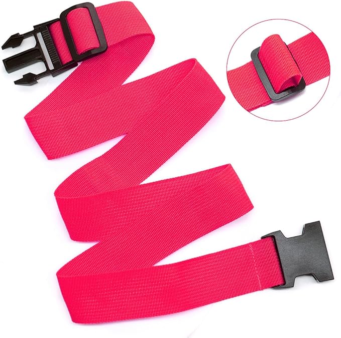 4Pack Luggage Straps for Suitcases, Travel Connector for Carry On Bag, Add Bag to Connect Two Suitcases, Adjustable Belt Attachment Accessories for Connect Your 3 Luggages, Rose