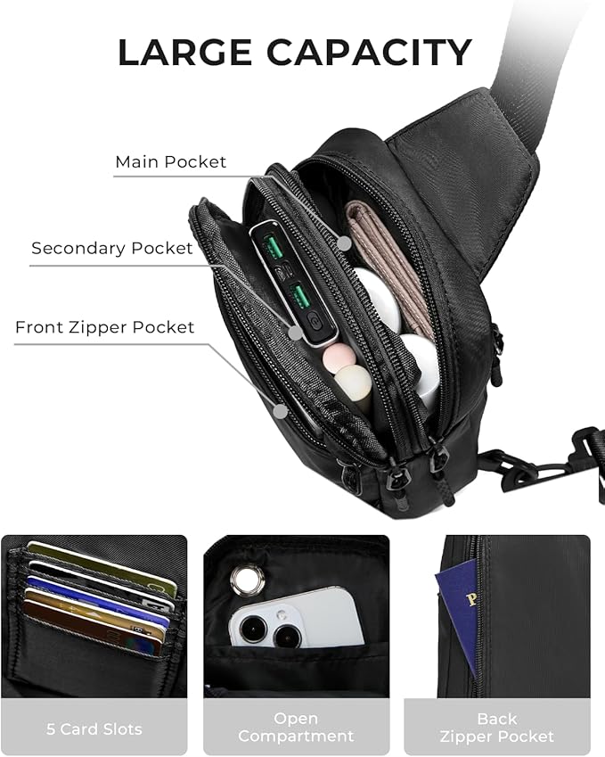 CHOLISS Small Sling Bag for Women and Men, Crossbody Bags Trendy Fanny Packs Chest Bag with Extended Strap