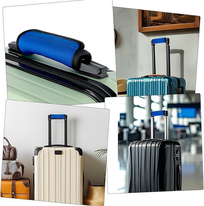 Suitcase Handle Wraps, 6 Pack Neoprene Handle Wraps, Bright Luggage Identifiers Travel Accessories for Airplane Suitcase, Travel Bags, Shopping Carts (Red, Green, Blue, Magenta, Orange, Purple)