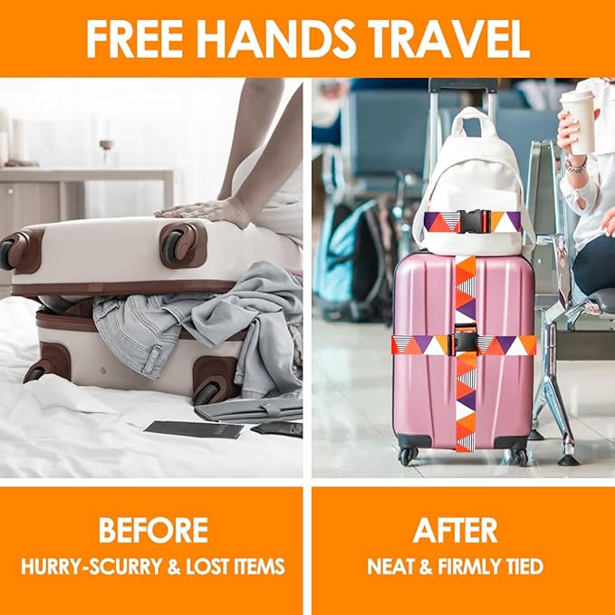 Adjustable Travel Luggage Strap Suitcase Belt Travel Bag Accessories 1.96 in W x 6.23 ft L