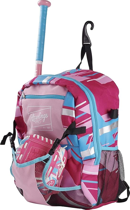 Rawlings | REMIX Backpack Equipment Bag | T-Ball & Youth Baseball / Softball | Pink