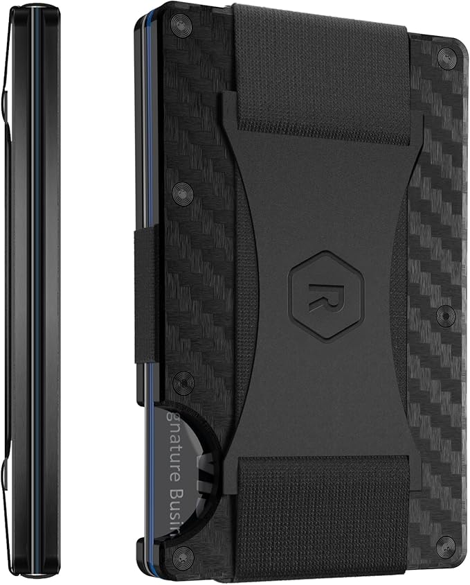 Ridge Wallet for Men - Slim Minimalist Compact Wallet and Card Holder, RFID Protected Front Pocket Wallets for Men with Integrated Cash Strap