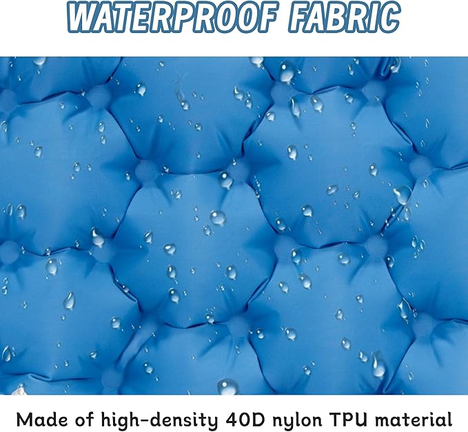 Inflatable Seat Cushion, Lightweight Camping Air Sitting Pad with Repair Cloths, Waterproof Air Cushion, Portable Air Seat Cushion for Climbing Hiking Office Airplane Car Stadium Seat
