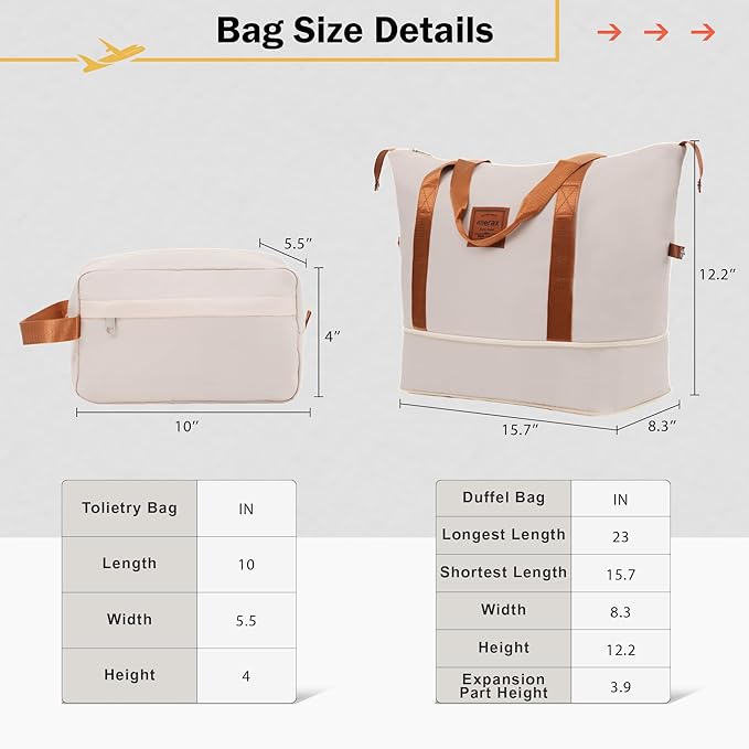 Merax Luggage Sets 2 Piece Suitcase Set, Hardshell 20 IN & 28 IN Suitcase Set with Duffel Bag, Travel Suitcases with Spinner Wheels and TSA Lock(Khaki & Brown)