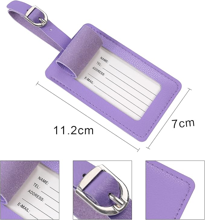 Vigorport Leather Personalized Luggage Tags Set of 4
