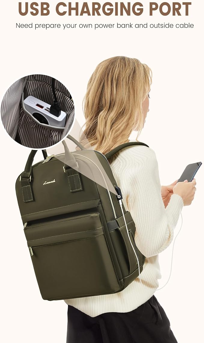 LOVEVOOK Laptop Backpack for Women 15.6 Inch Laptop Bag with USB Port, Fashion Waterproof Backpacks Teacher Nurse Stylish Travel Bags Vintage Daypacks for College Work
