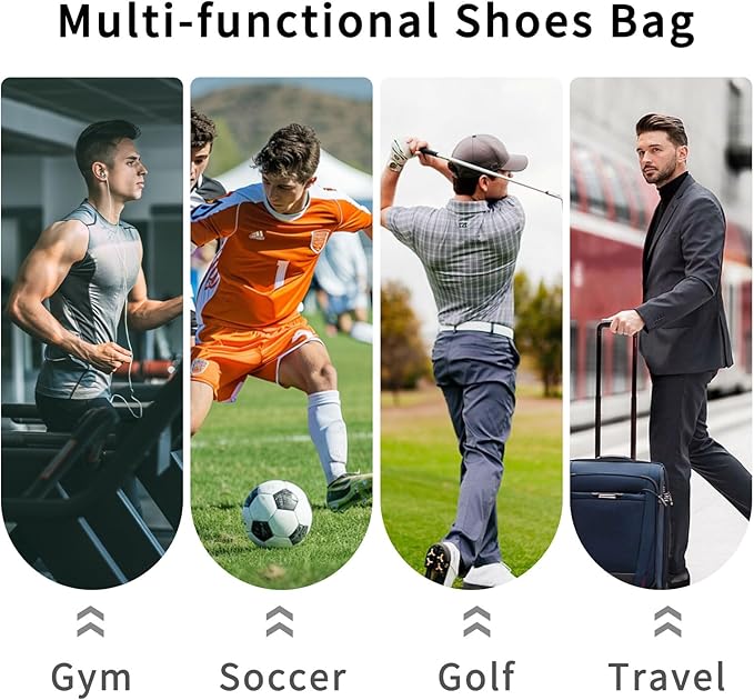 Yupoxiu Smell Proof Cleat Bag - Odor Absorbing, Water-Resistant & Lightweight Shoe Organizer for Soccer, Golf, Gym & Travel (Green)