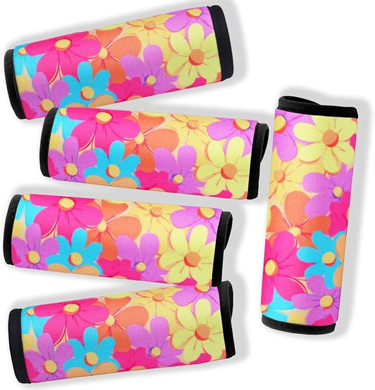 5 Pack Neoprene Luggage Handle Wraps for Suitcase Travel Luggage Tags/Identifiers/Marker/Grips