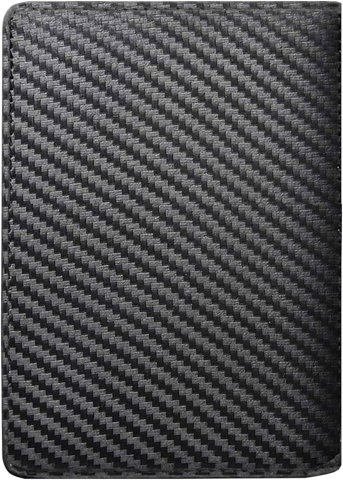 Passport Holder Cover RFID Blocking Slim Minimalism Travel Wallet Carbon Fibre Card Organizer,Black