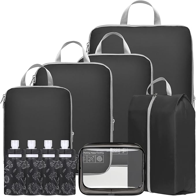 Cambond Compression Packing Cubes for Travel Women - Lightweight Luggage Organizers Bag Packing Cubes for Carry on Suitcases