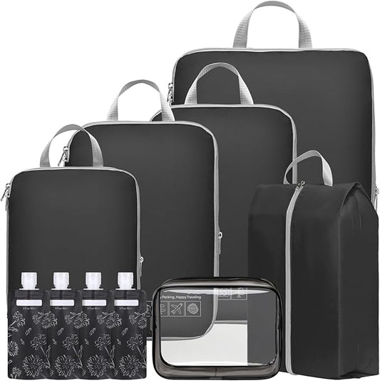 Cambond Compression Packing Cubes for Travel Women - Lightweight Luggage Organizers Bag Packing Cubes for Carry on Suitcases