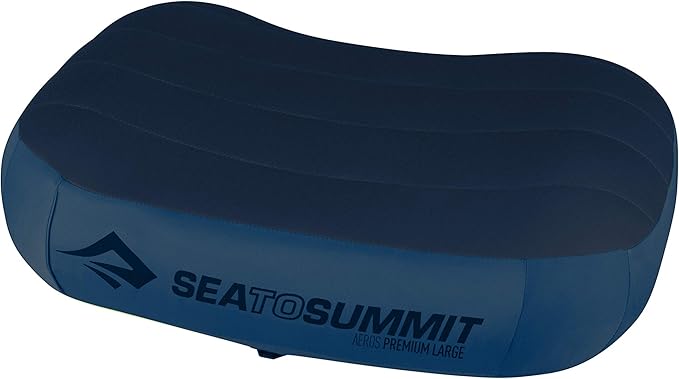 Sea to Summit Aeros Premium Inflatable Travel Pillow, Large, Navy Blue
