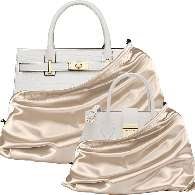 P Pothuiny 2 Pcs Satin Dust Bags for Handbags