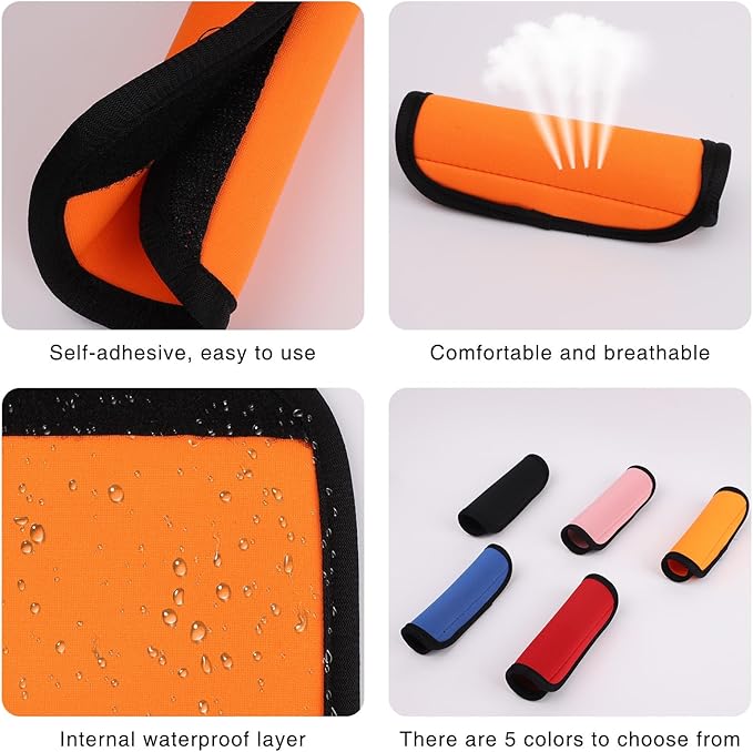 10 Pack Luggage Handle Wraps for Suitcase, Bright Color Comfort Soft Luggage Handle Covers Suitcase Luggage Tag Travel Accessories