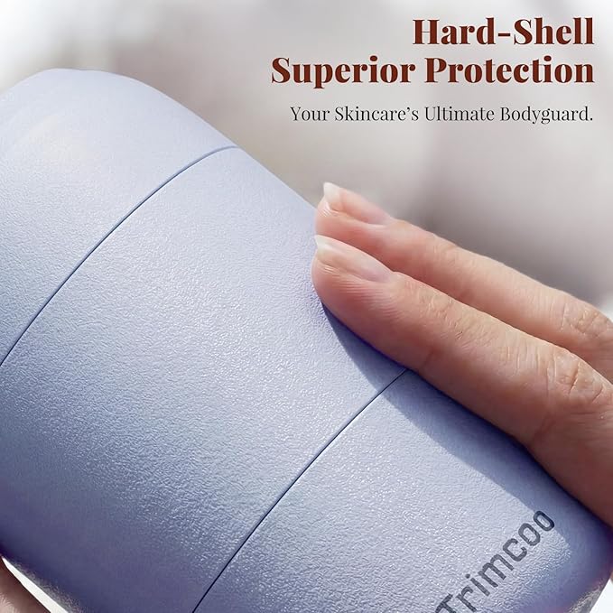 New Travel Toiletry Containers [Ultra Leakproof] TSA-Approved, PLA Hard Shell Jars with 5 Magnetic Labels, Wide Mouth Bottles for Lotion, Cleanser, Shampoo, Conditioner, Blue, 3 Pack, 2OZ