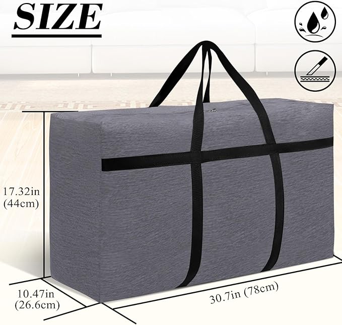 Extra Large Duffle Bag 90L/23.77Gal Moving Bag Tear Resistant Heavy Duty Storage Bags Lightweight Big Luggage Bag for Camping, Travel, Moving (Grey)