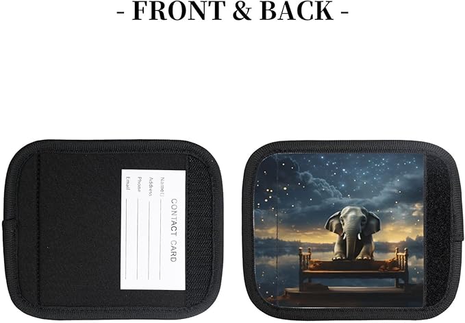 Luggage Handle Wraps Galaxy Sky Star Animal Elephant Luggage Identifiers Soft Neoprene Luggage Handle Wraps For Suitcase Trolley Handle Grip Cover 2 Pack Luggage Tags